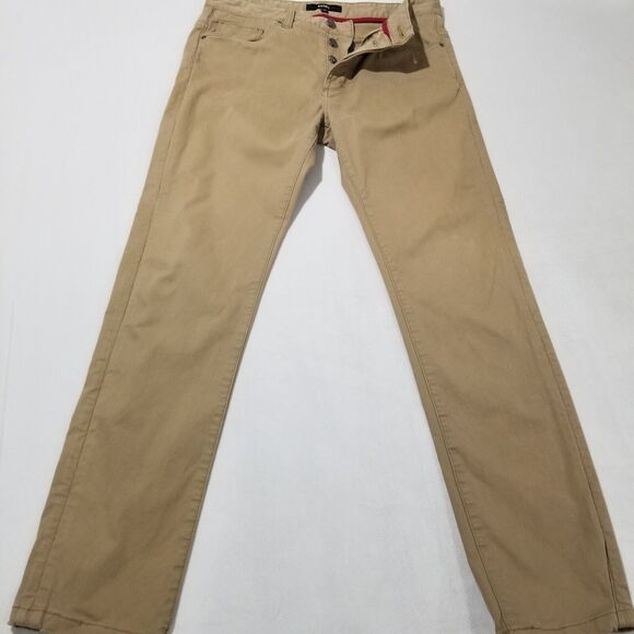 Banks Journal Pants Mens 32 Khaki Button Fly Downtown Federal Tapered - Picture 1 of 12